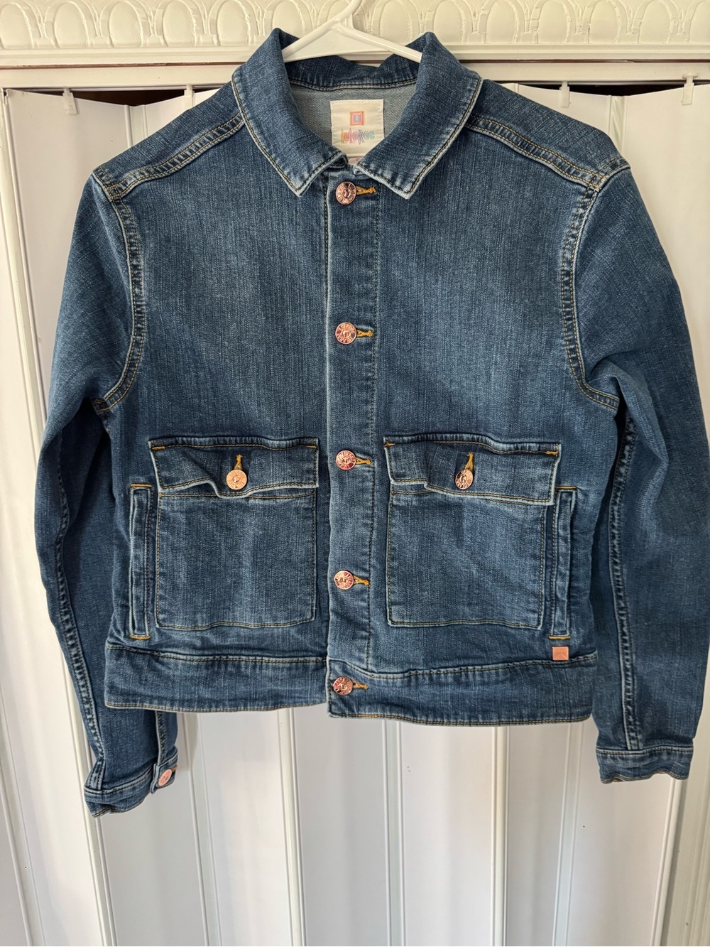 LuLaRoe Womens Denim Jacket in Medium Blue